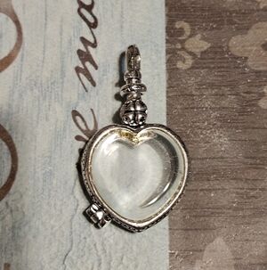 Silver Tone Heart Charm Pendant
